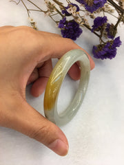 Icy Yellow Jade Bangle - Round (BA161)
