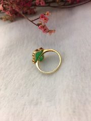 Green Jade Ring - Clover (RI303)