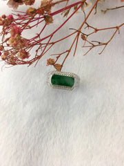 Green Jade Ring - Saddle Shape (RI318)
