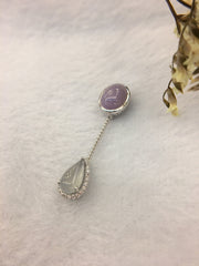 Lavender & Icy White Jade Pendant (PE261)
