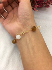 Nephrite Jade Beads Bracelet (BR228)