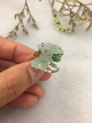 Icy Green Jade Ring - Goldfish (RI149)