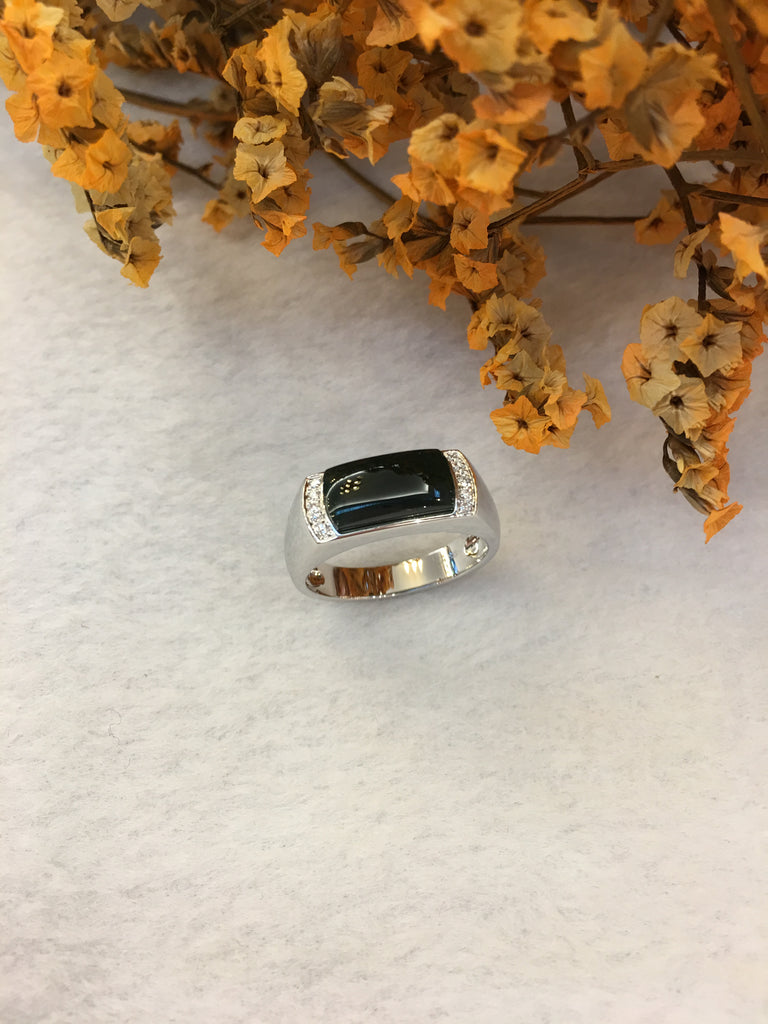 Omphacite Jadeite Ring - Saddle Shape (RI290)