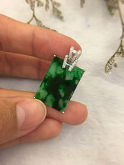 Green Jade Pendant - Rectangular (PE232)