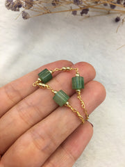 Green Jade Bracelet - Barrels (BR207)
