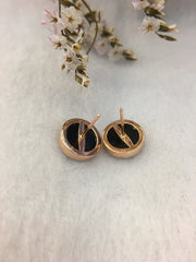 Omphacite Jadeite Earrings - Round (EA007)