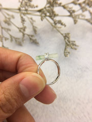 Icy Green Jade Ring - Rectangular (RI145)