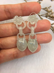 Icy Jade Earrings - Flower & Peach (EA304)