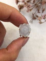 Icy White Jade Ring - Flower (RI010)