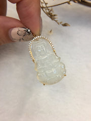 Icy White Jade Pendant - Guanyin (PE111)