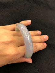 Lavender With Green Jade Bangle - Round (BA074)
