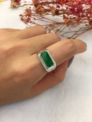 Green Jade Ring - Saddle Shape (RI318)