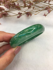 Green Jade Bangle - Oval (BA214)