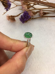 Icy Green Jade Ring - Cabochon (RI295)