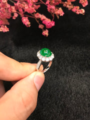 Green Cabochon Jade Ring (RI357)
