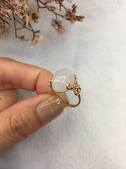 Nephrite White Jade Ring - Cabochon (RI257)