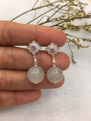 Icy Jade Ball Earrings