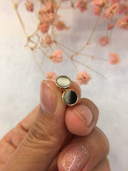Omphacite Jadeite Earrings - Round (EA132)