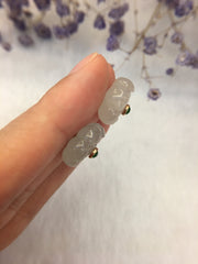 Icy Jade Earrings - Lotus Flower (EA168)