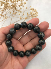 Black Jade Beads Bracelet (BR277)