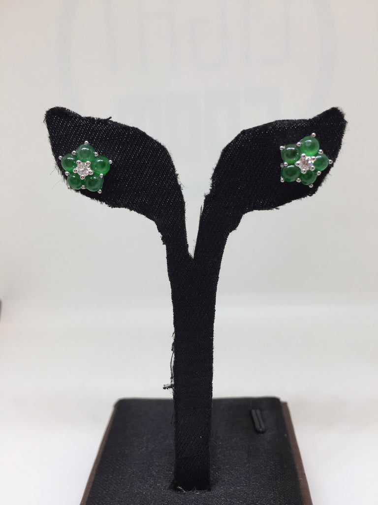 Green Earrings - Flower (EA135)
