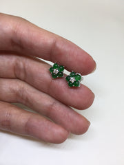 Green Earrings - Flower (EA135)