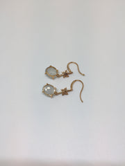 Icy White Earrings - Cabochon (EA144)