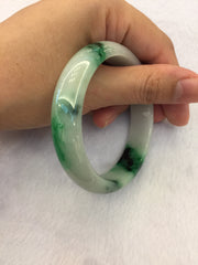 Green Jade Bangle - Round (BA041)