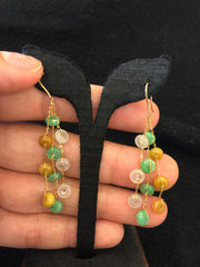Three Coloured Earrings - Abacus Shape (EA095)