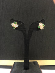 Icy White & Green Earrings - Cross (EA055)