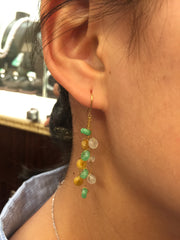 Three Coloured Earrings - Abacus Shape (EA095)