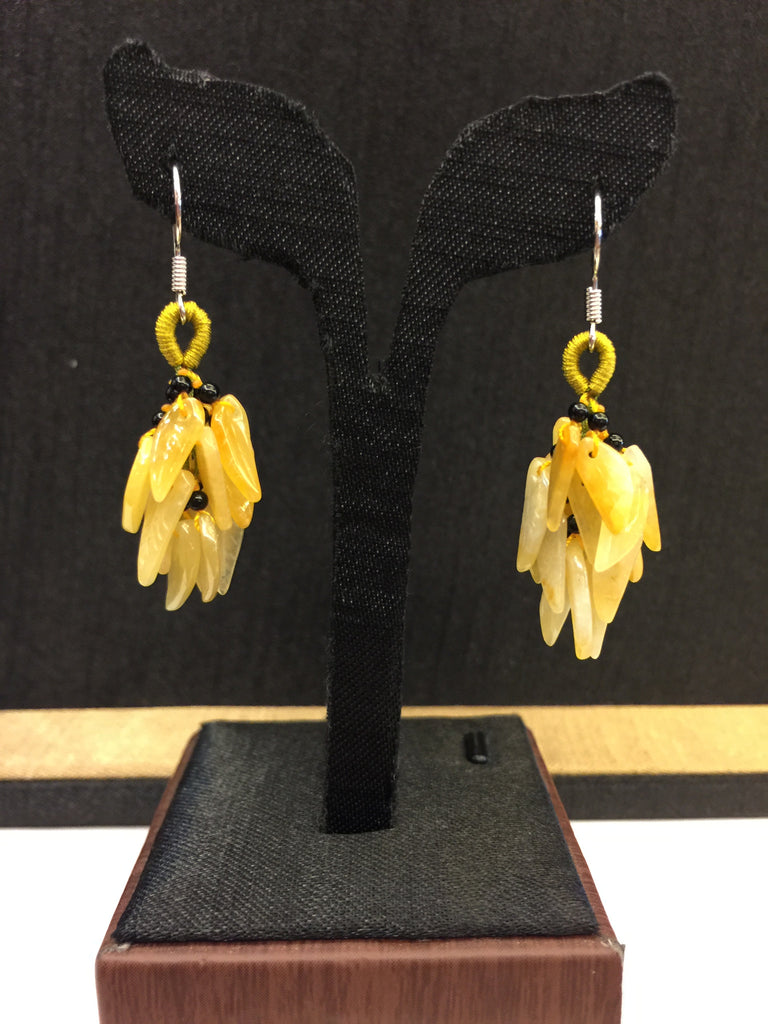 Yellow Earrings - Leaf (EA031)