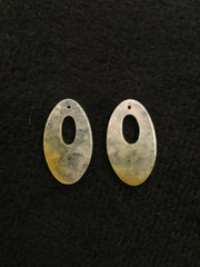 Icy Yellow & Green Earrings - Oval (EA062)