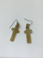 Yellow Earrings - Cross (EA122)