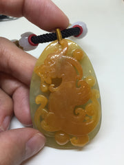 Yellow Jadeite Pendant - Pixiu (PE098)