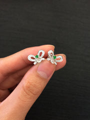 Green & White Earrings - Butterfly (EA039)