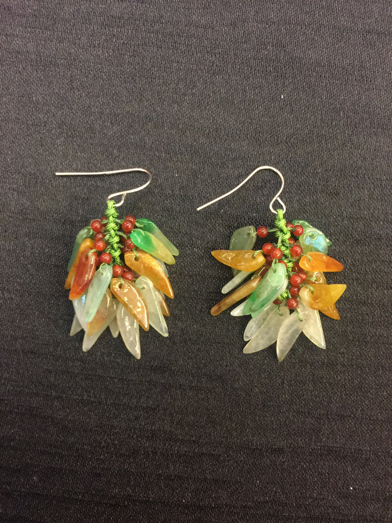 Multi-coloured Earrings - Leaf (EA091)