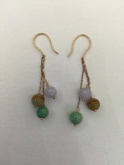 Three Coloured Earrings - Round (EA001)